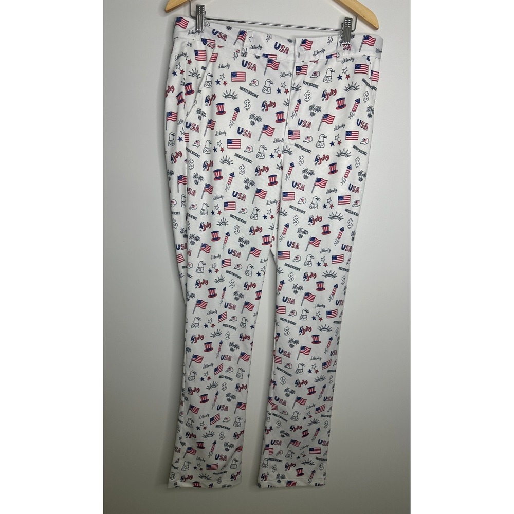Golf Men's American Flag Stretch Golf Pants Patriotic Trousers 4th of July 33 32 - Picture 11 of 11